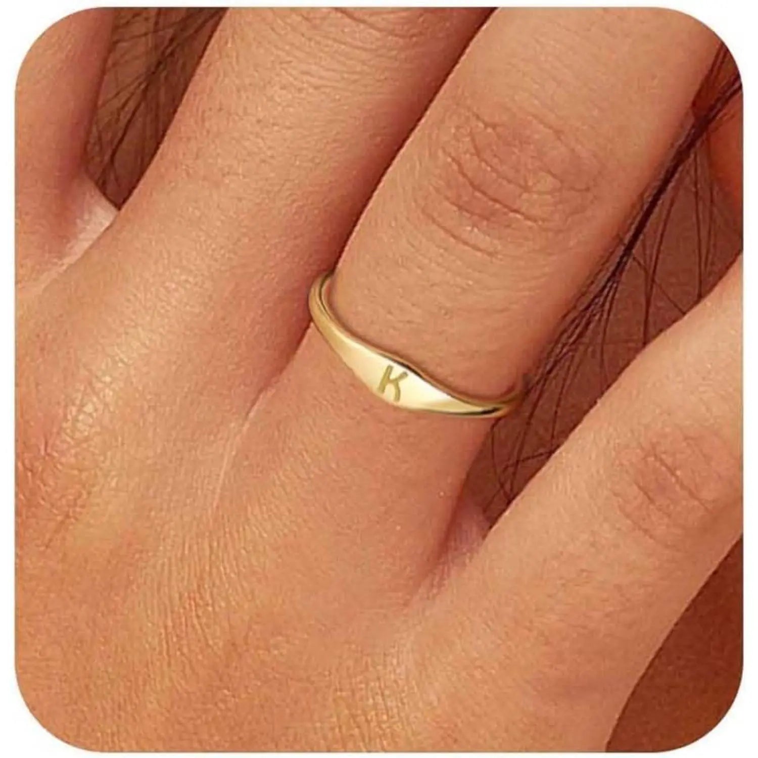 Lettera initial ring — letter K