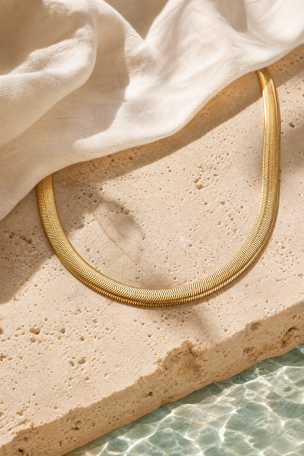 Riviera herringbone necklace still life