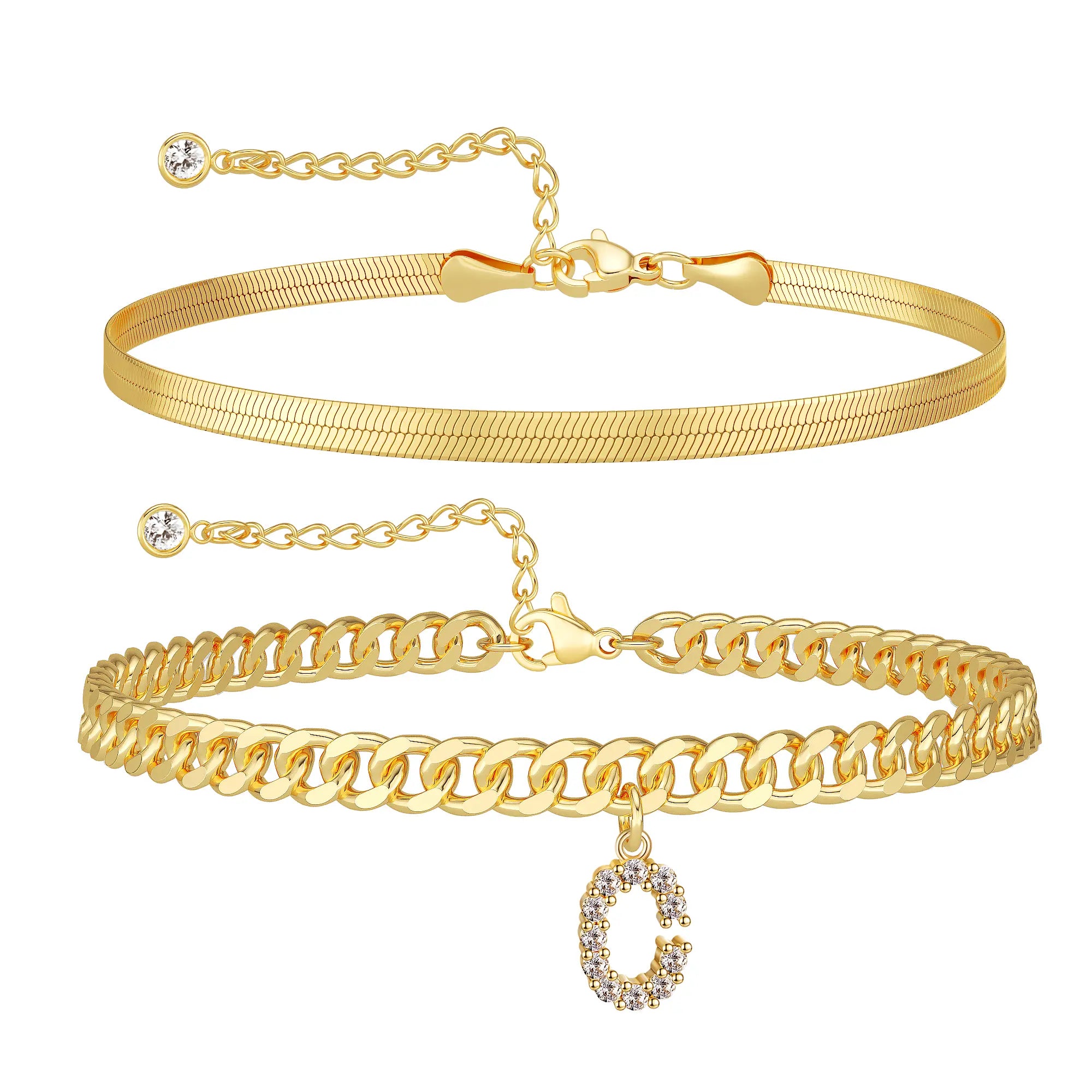 Marea initial anklet set — letter C