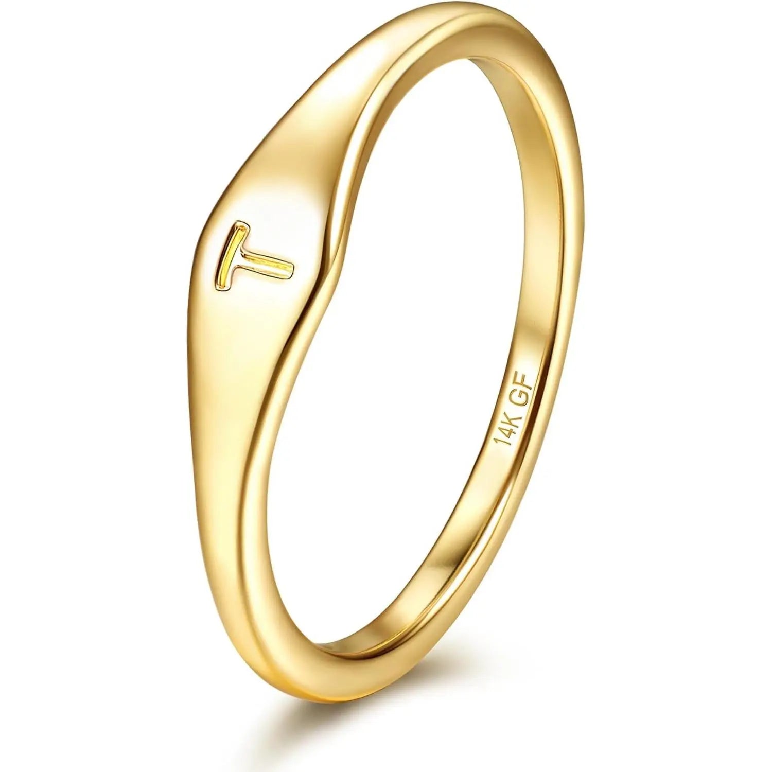 Lettera initial ring — letter T