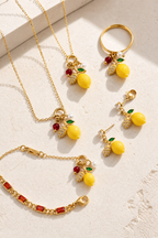 Sorrento lemon pendant and earring set in gold