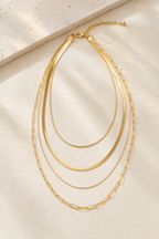 Positano flat snake chain necklace in gold
