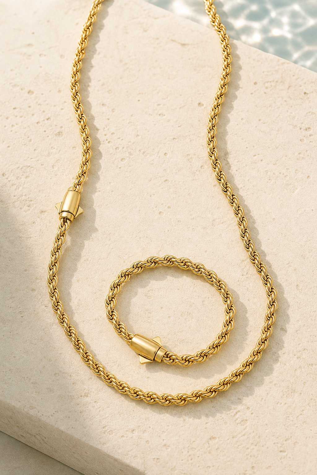 Amalfi 6mm rope chain necklace in gold