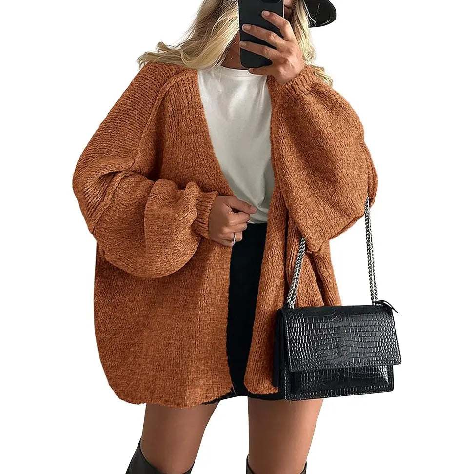 Nuvola Oversized Cardigan in Brick Red