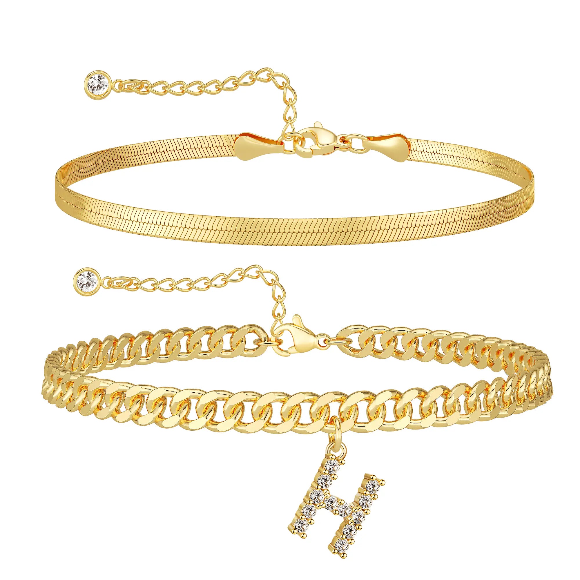 Marea initial anklet set — letter H