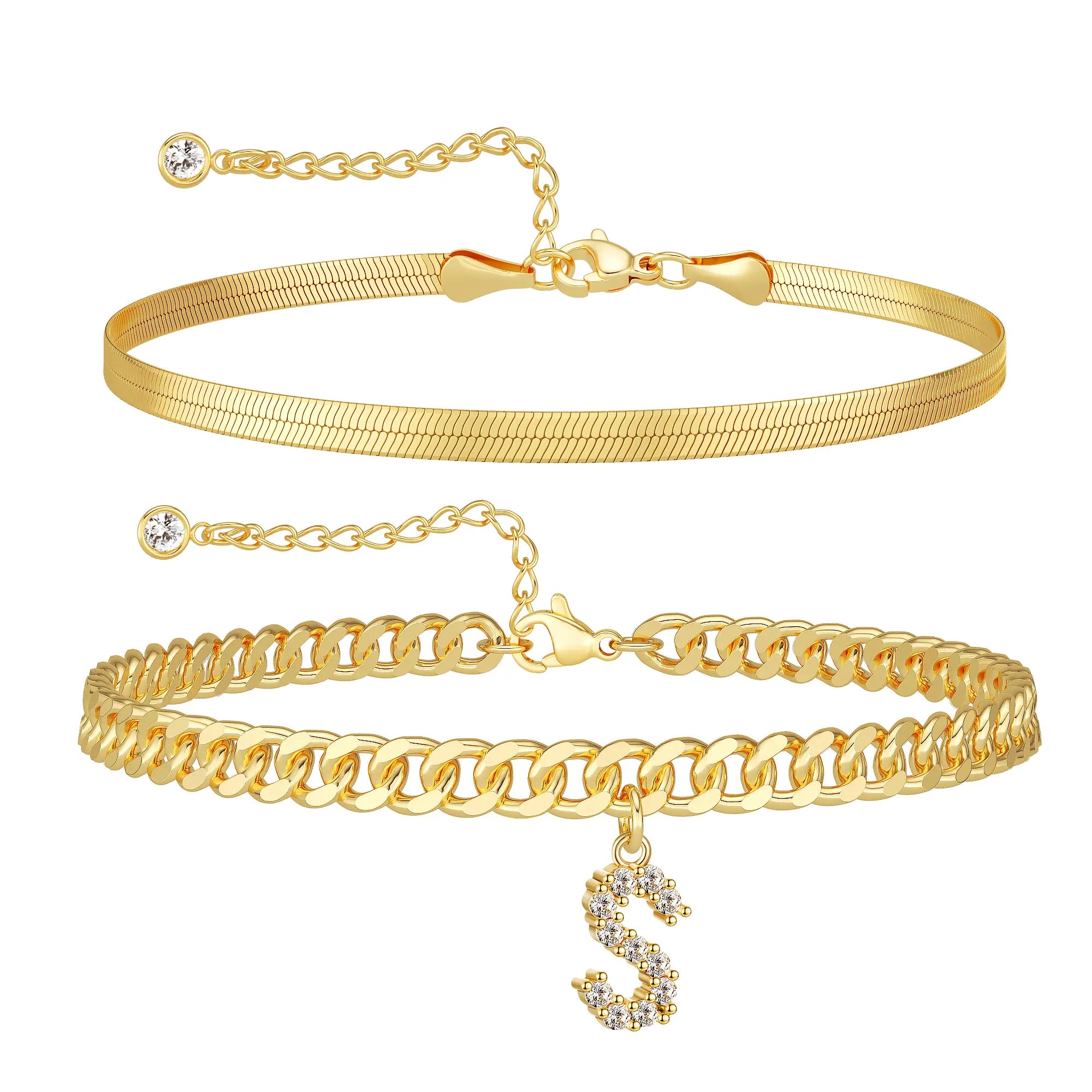 Marea initial anklet set — letter S