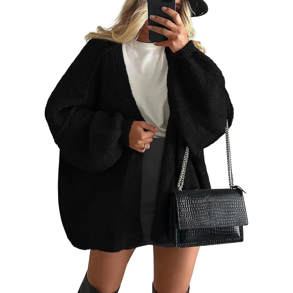 Nuvola Oversized Cardigan in Black