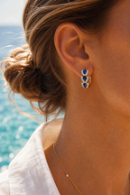 Sapphire hoops worn in the evening