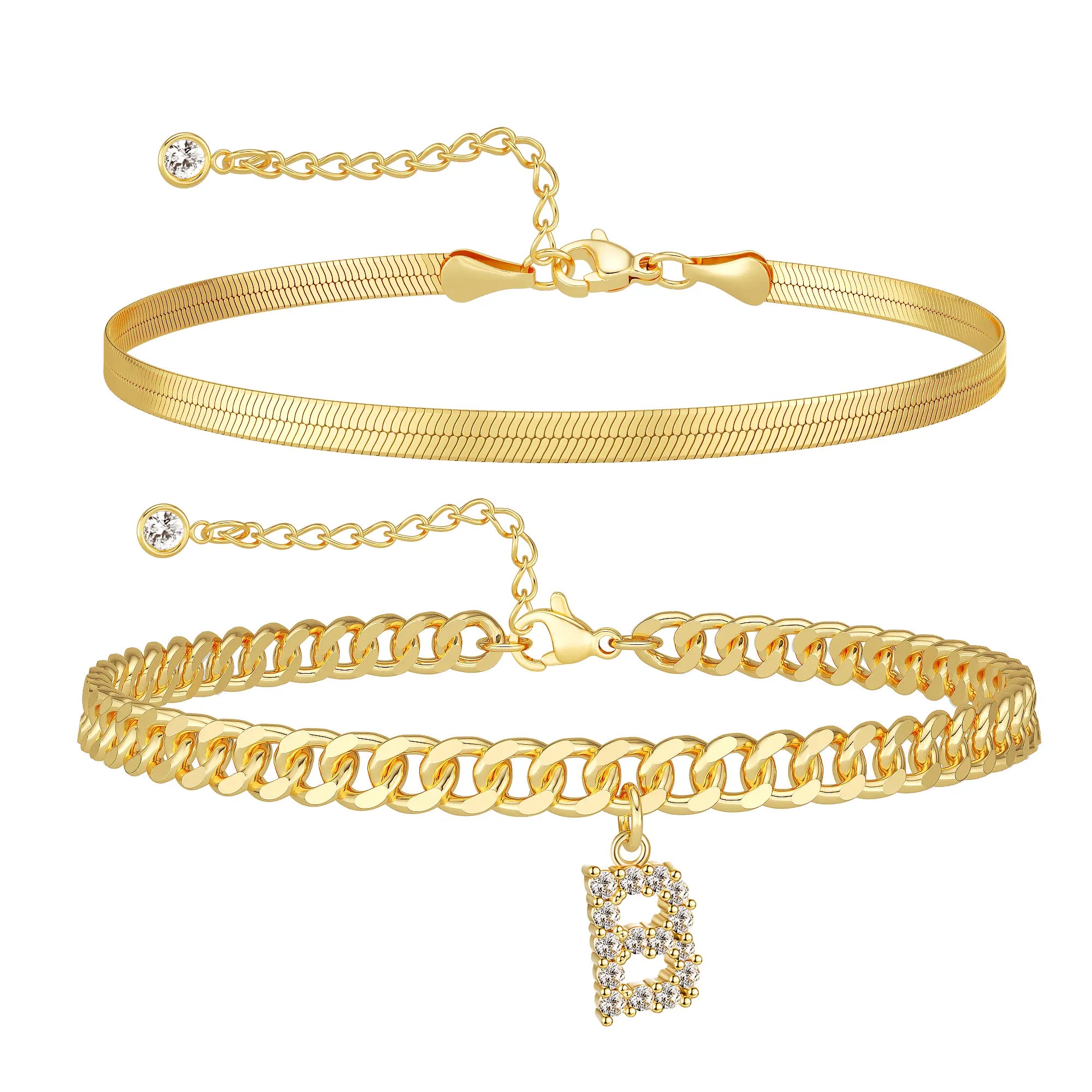 Marea initial anklet set — letter B