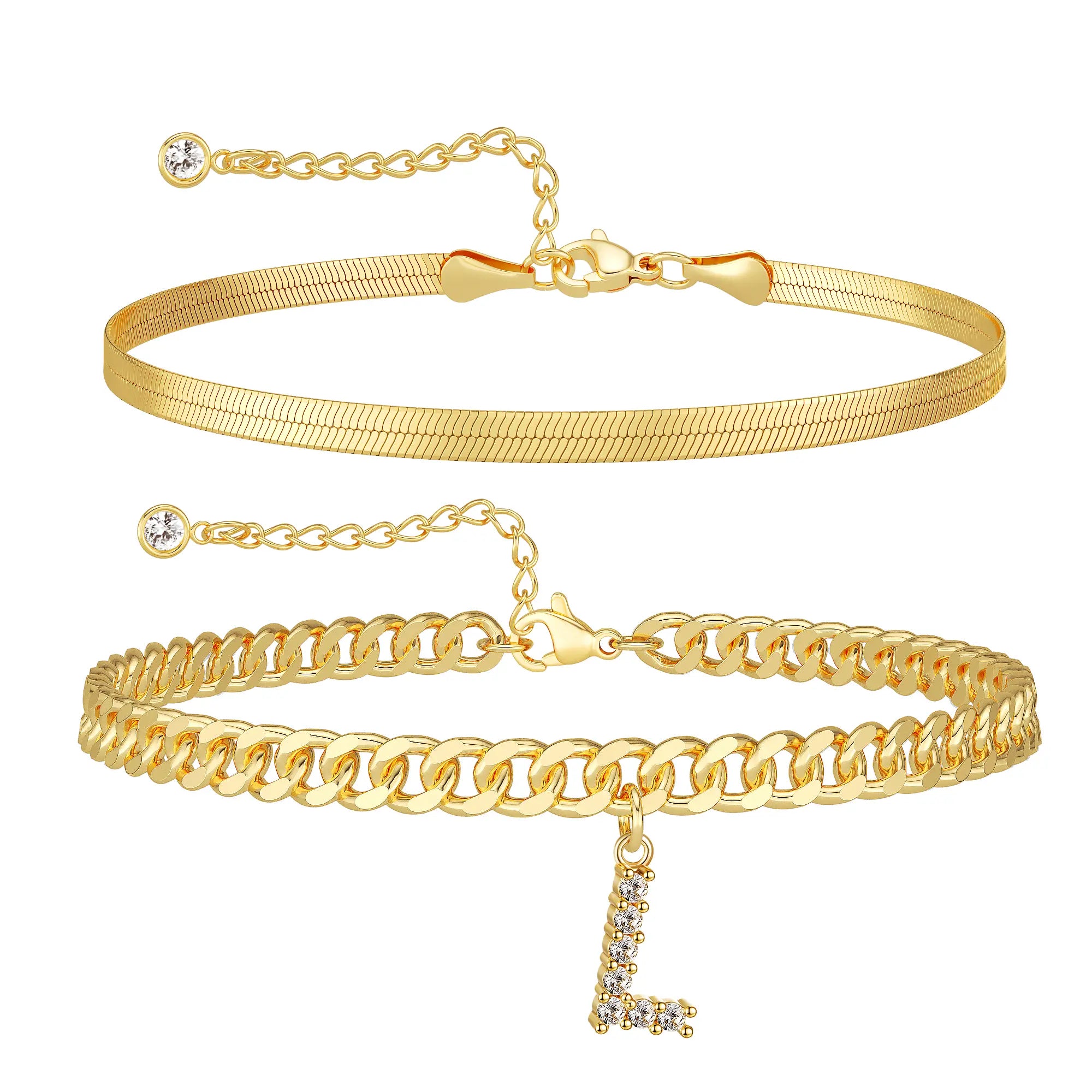 Marea initial anklet set — letter L
