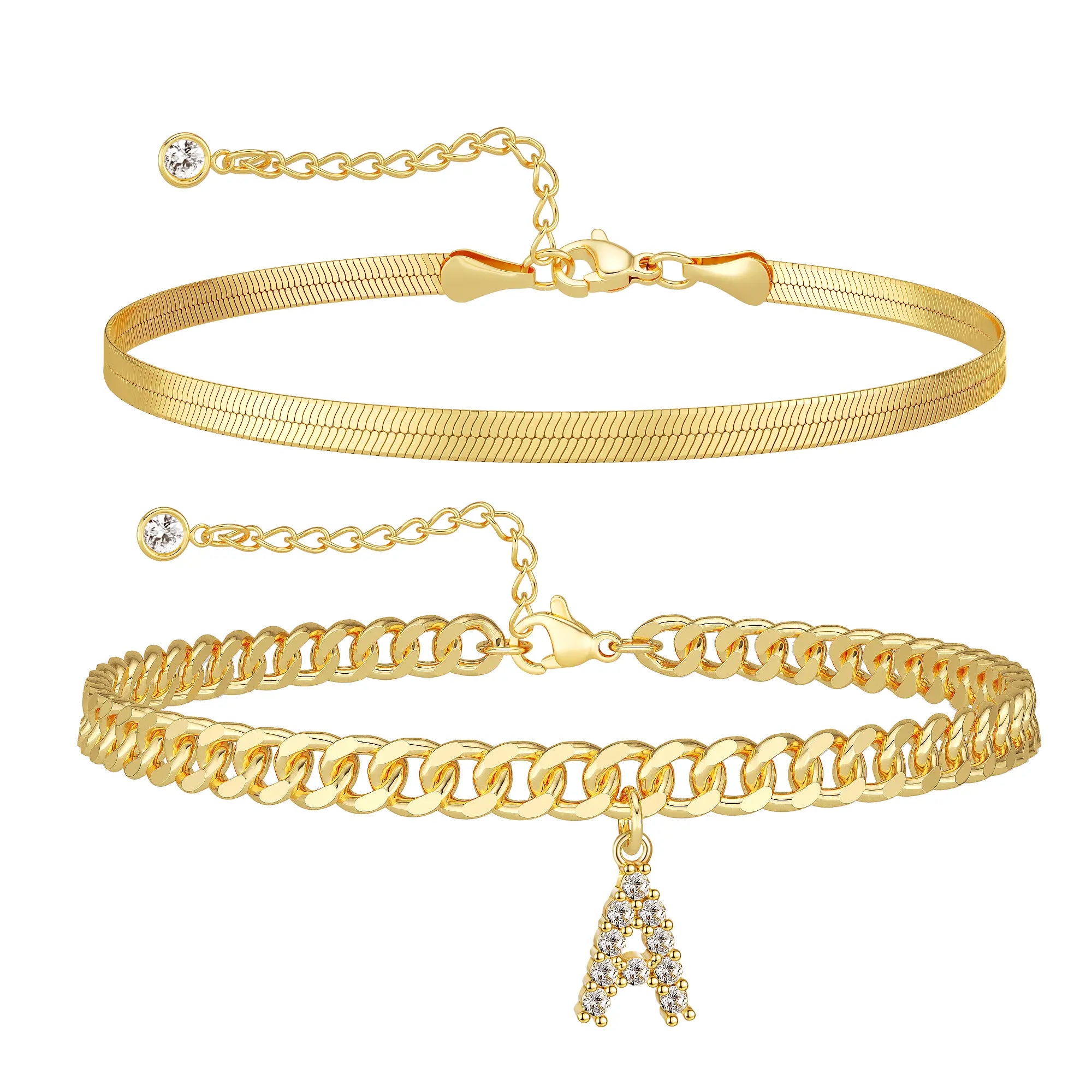 Marea initial anklet set — letter A