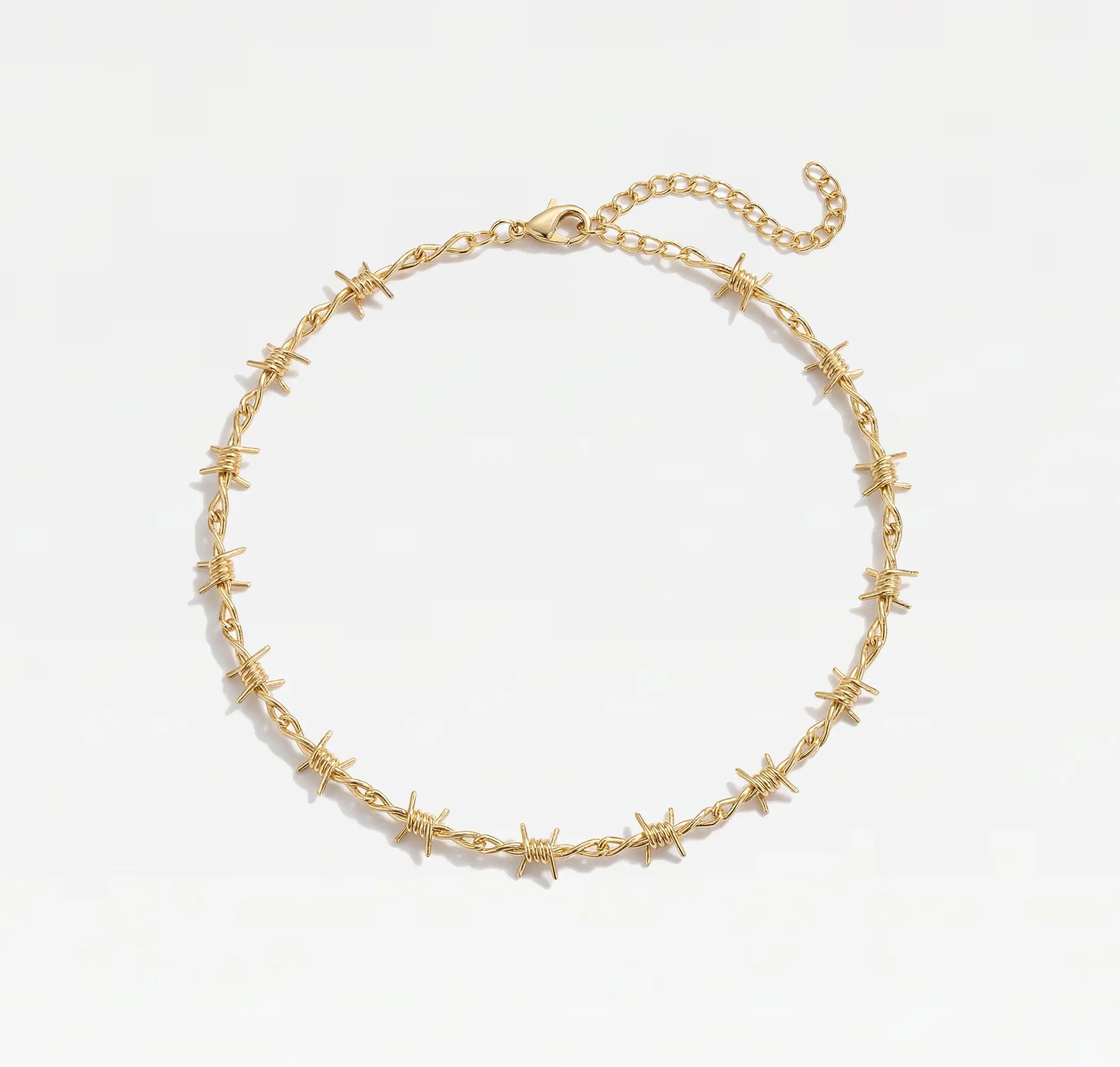 Spina barbed choker, gold finish