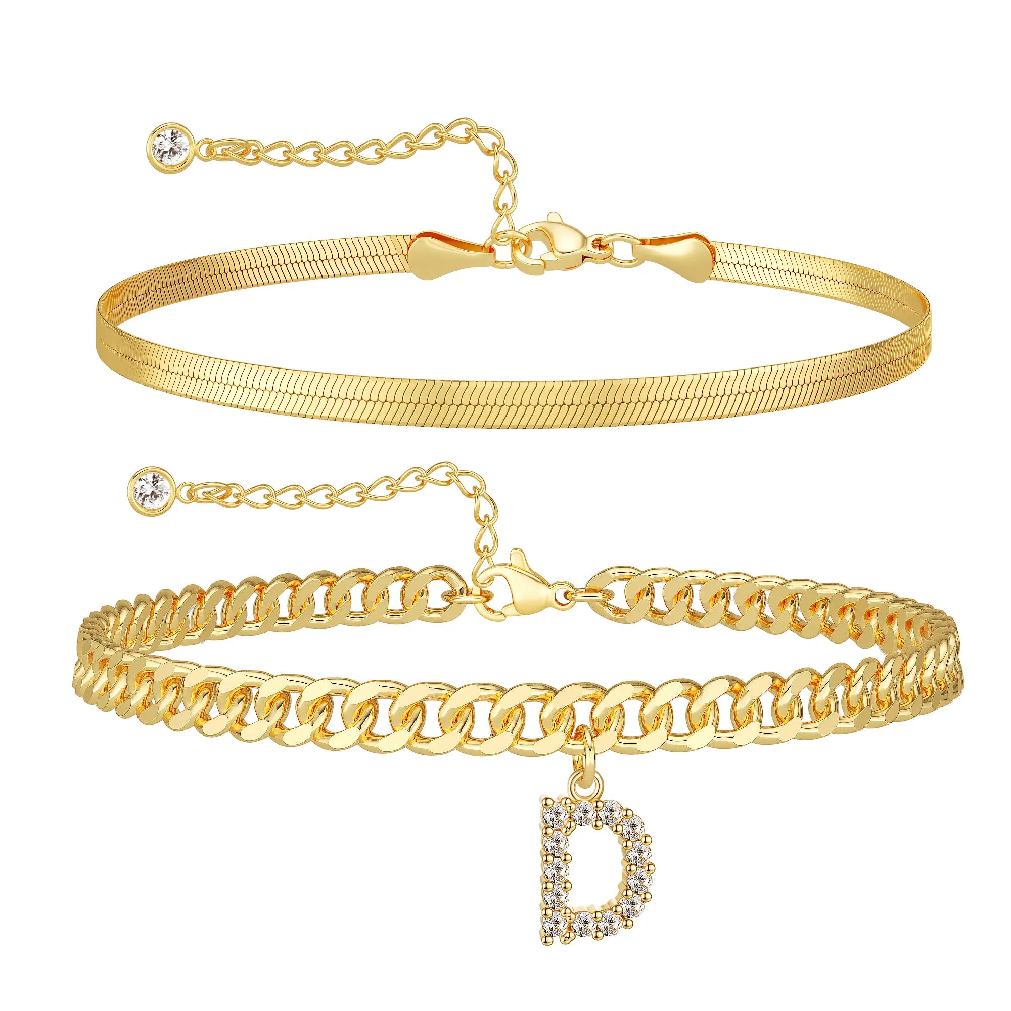 Marea initial anklet set — letter D
