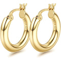 Ischia chunky hoop earrings in gold, 25mm