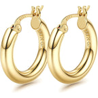 Ischia chunky hoop earrings in gold, 25mm