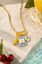 Water on the gold lemon necklace