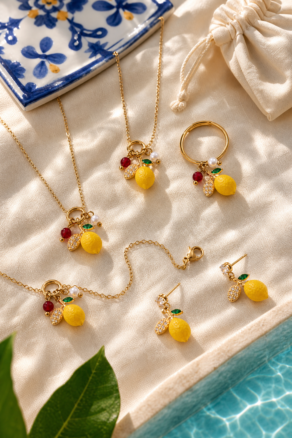 Sorrento lemon set flat lay