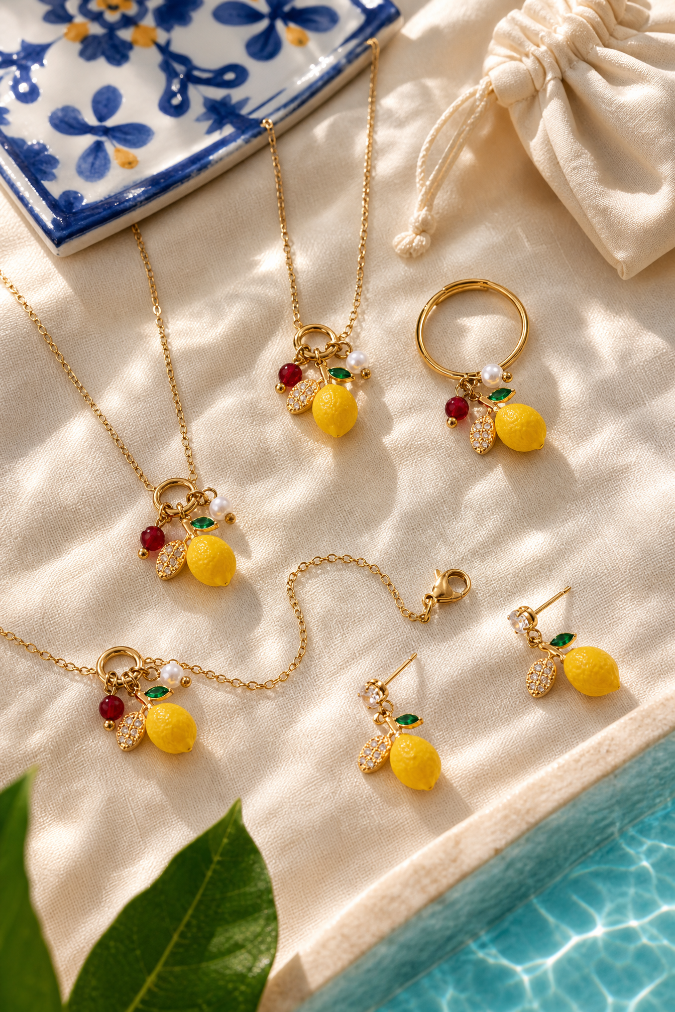Sorrento lemon set flat lay