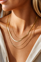 Macro of the flat snake chain