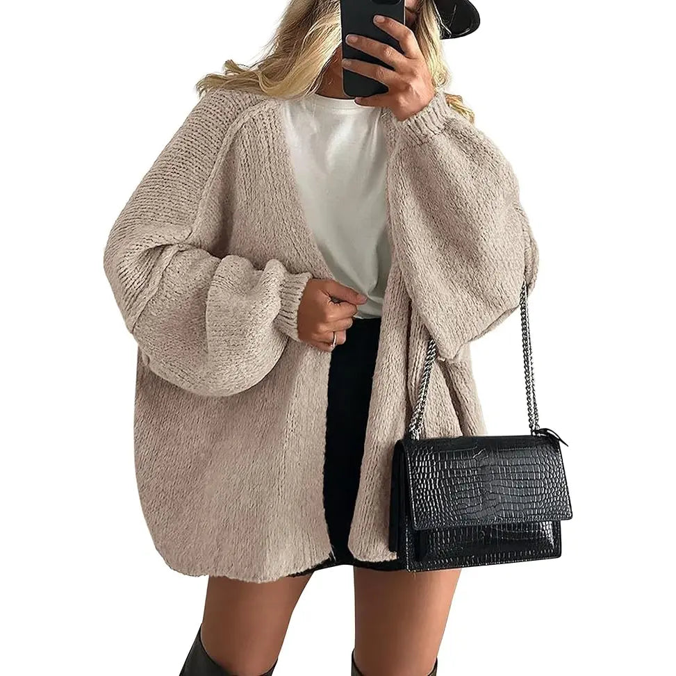 Nuvola Oversized Cardigan in Grey Beige