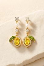 Maiori yellow zircon lemon stud earrings