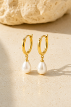 Minori pearl drop earrings in gold