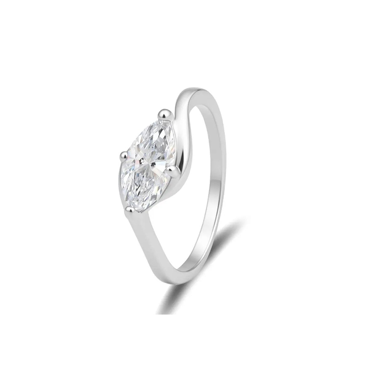 Onda marquise ring, white tone