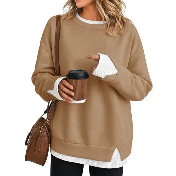 Bruma layered sweatshirt in Coffee Brown