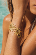 Water on the gold bracelet