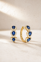 Notte sapphire-blue CZ hoop earrings