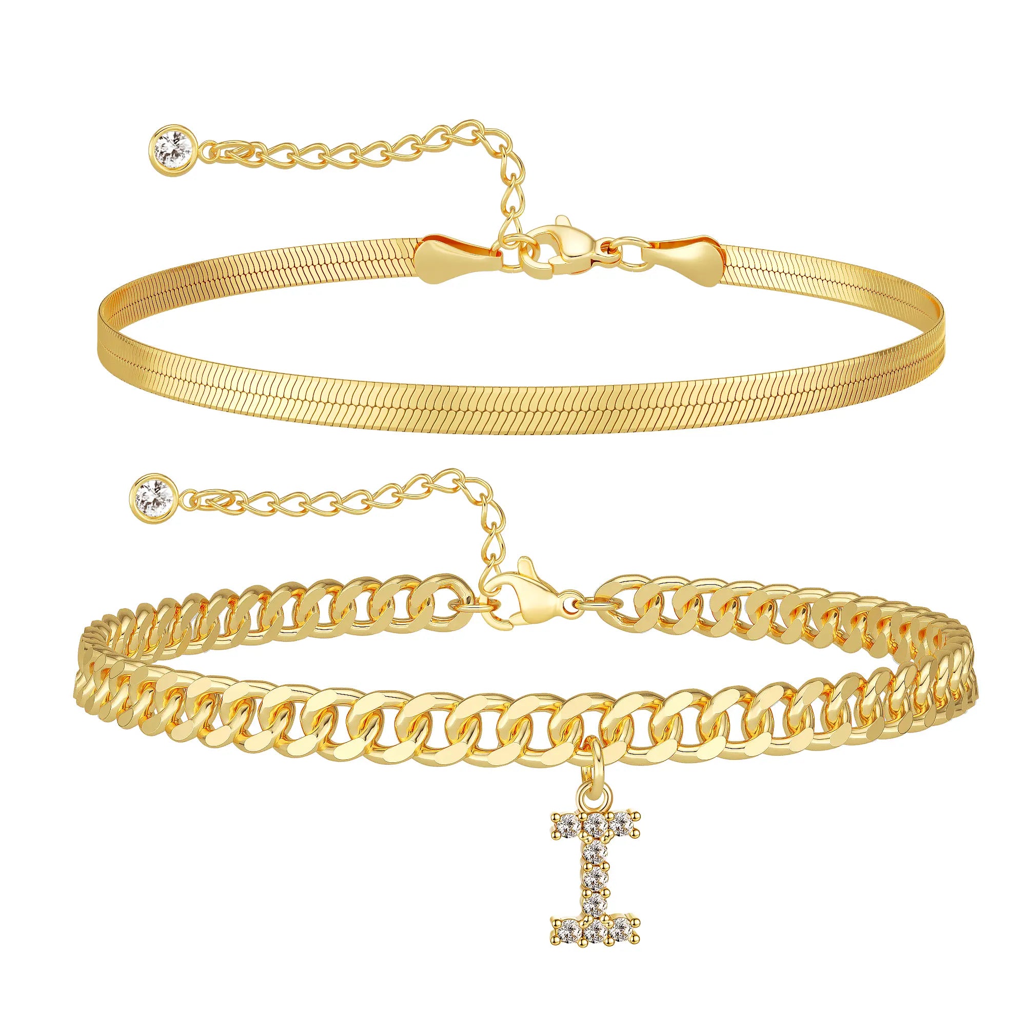 Marea initial anklet set — letter I