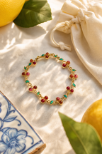 Tropea cherry bracelet flat lay