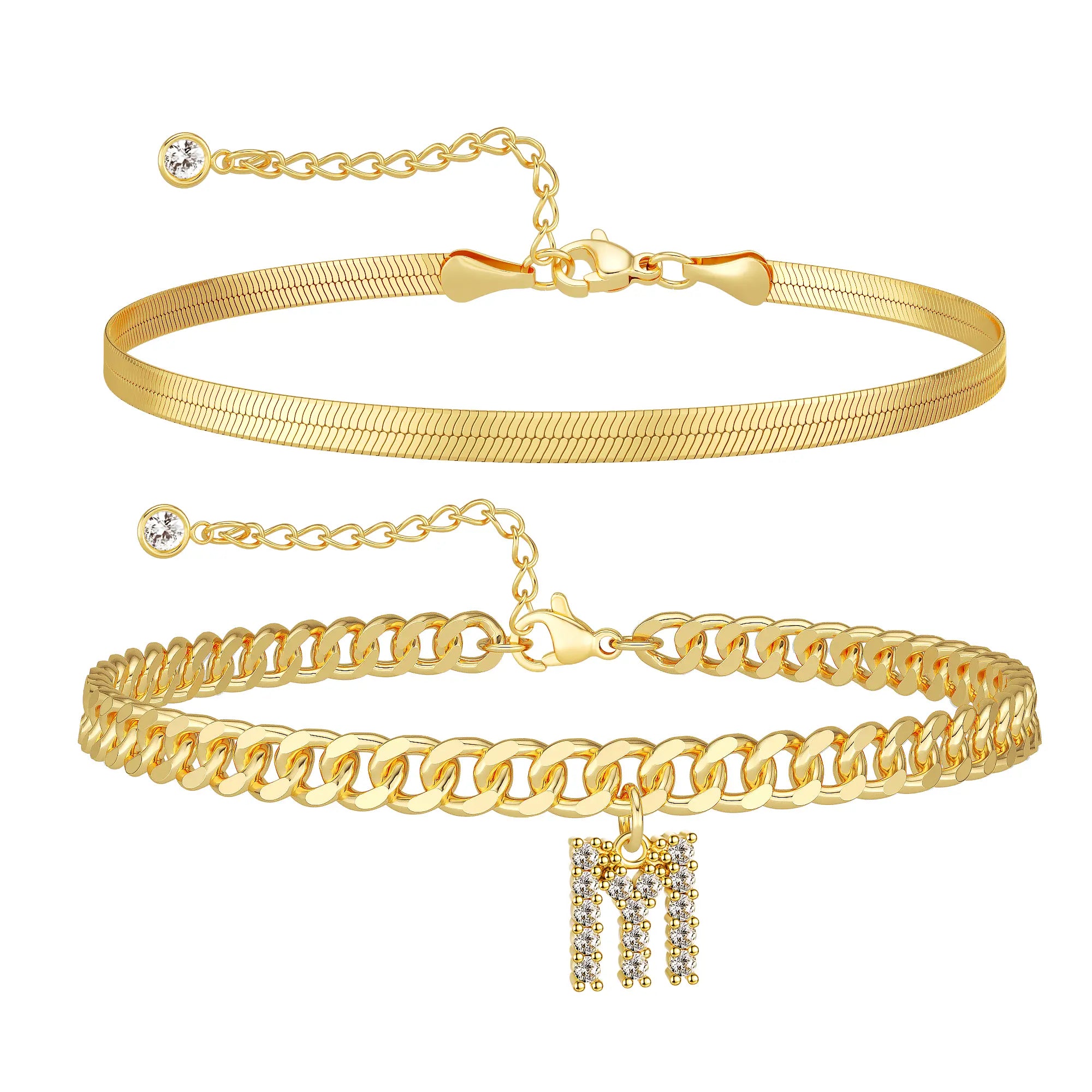 Marea initial anklet set — letter M