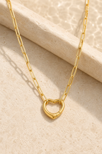 Capri paperclip carabiner necklace in gold