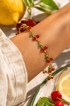 Macro of the enamel cherry charm