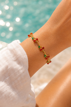 Cherry bracelet on the wrist