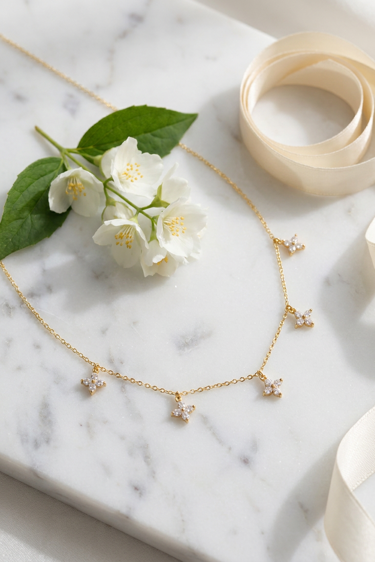 Fiorella choker with jasmine and ribbon as a gift