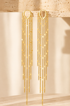 Cascata tassel earrings, full chain fringe drop