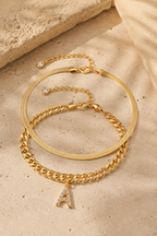 Marea anklet set on travertine stone
