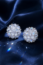 Ortensia studs on midnight-blue silk