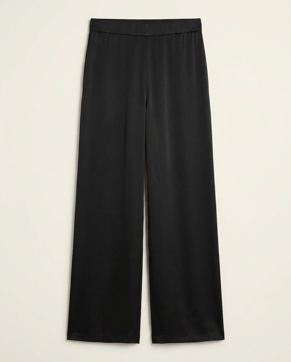 Luna satin pant on a plain off-white background