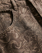 Maiori barrel jean paisley print close up