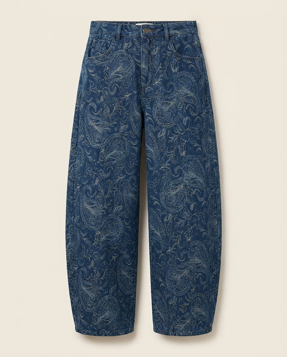 Maiori barrel jean on a plain off-white background