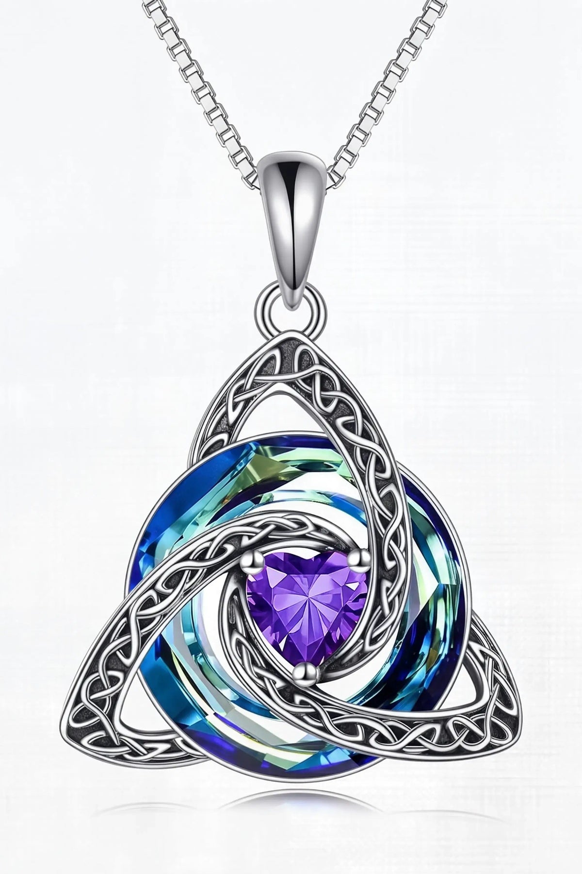 Nodo knot necklace, February amethyst birthstone