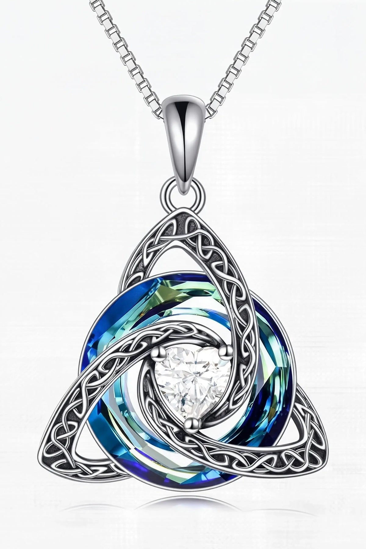 Nodo knot necklace, April clear birthstone