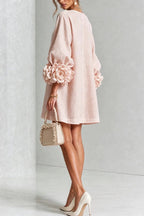Petalo puff sleeve dress in pink
