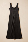 Sera satin gown in black, catalog hero