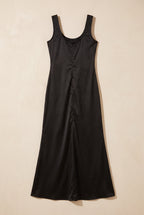 Sera satin gown in black, catalog hero