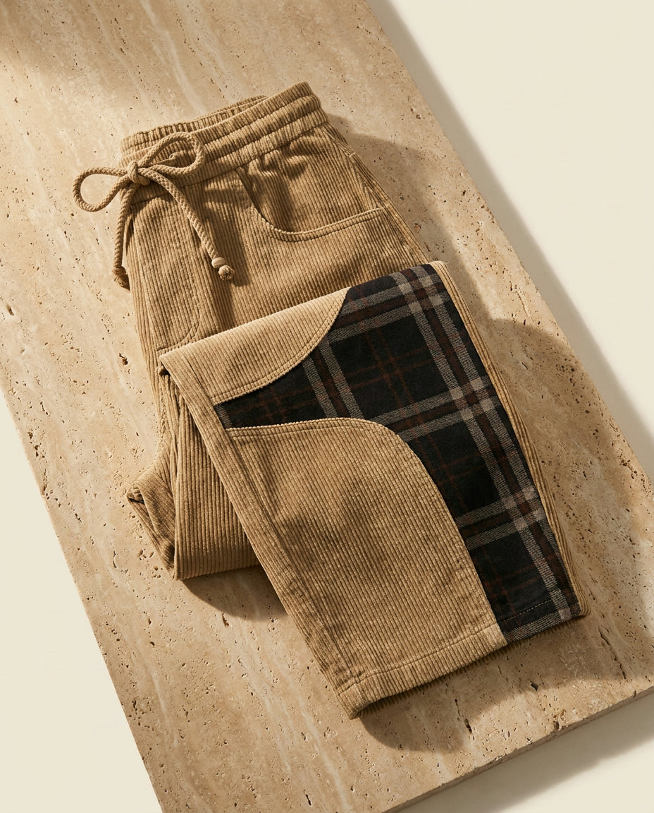 Vietri barrel pant on warm travertine stone