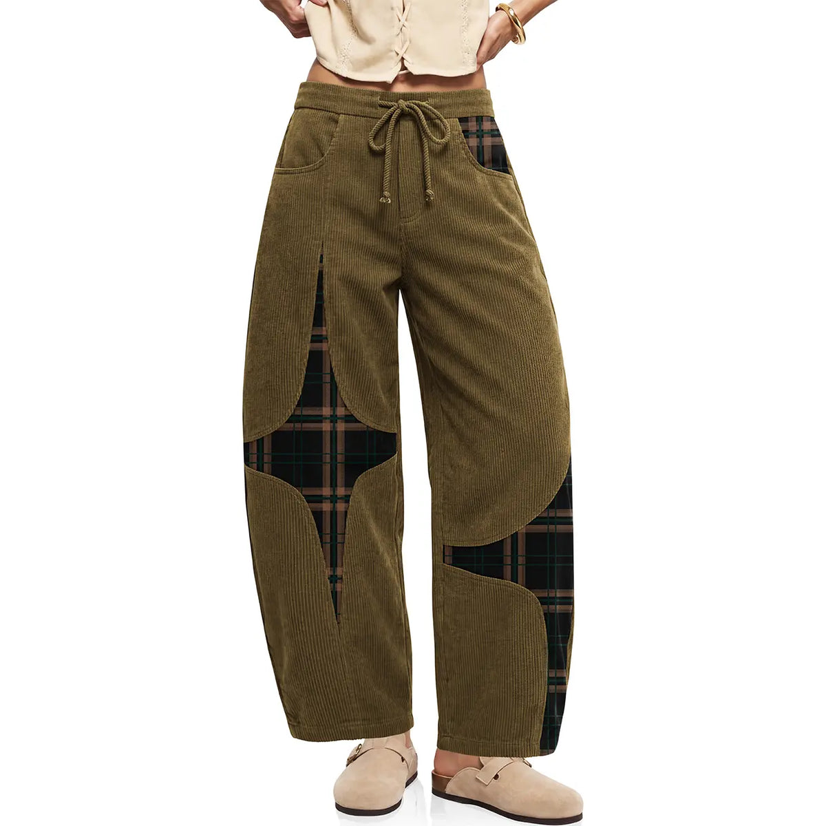 Vietri barrel pant in Yellow Green